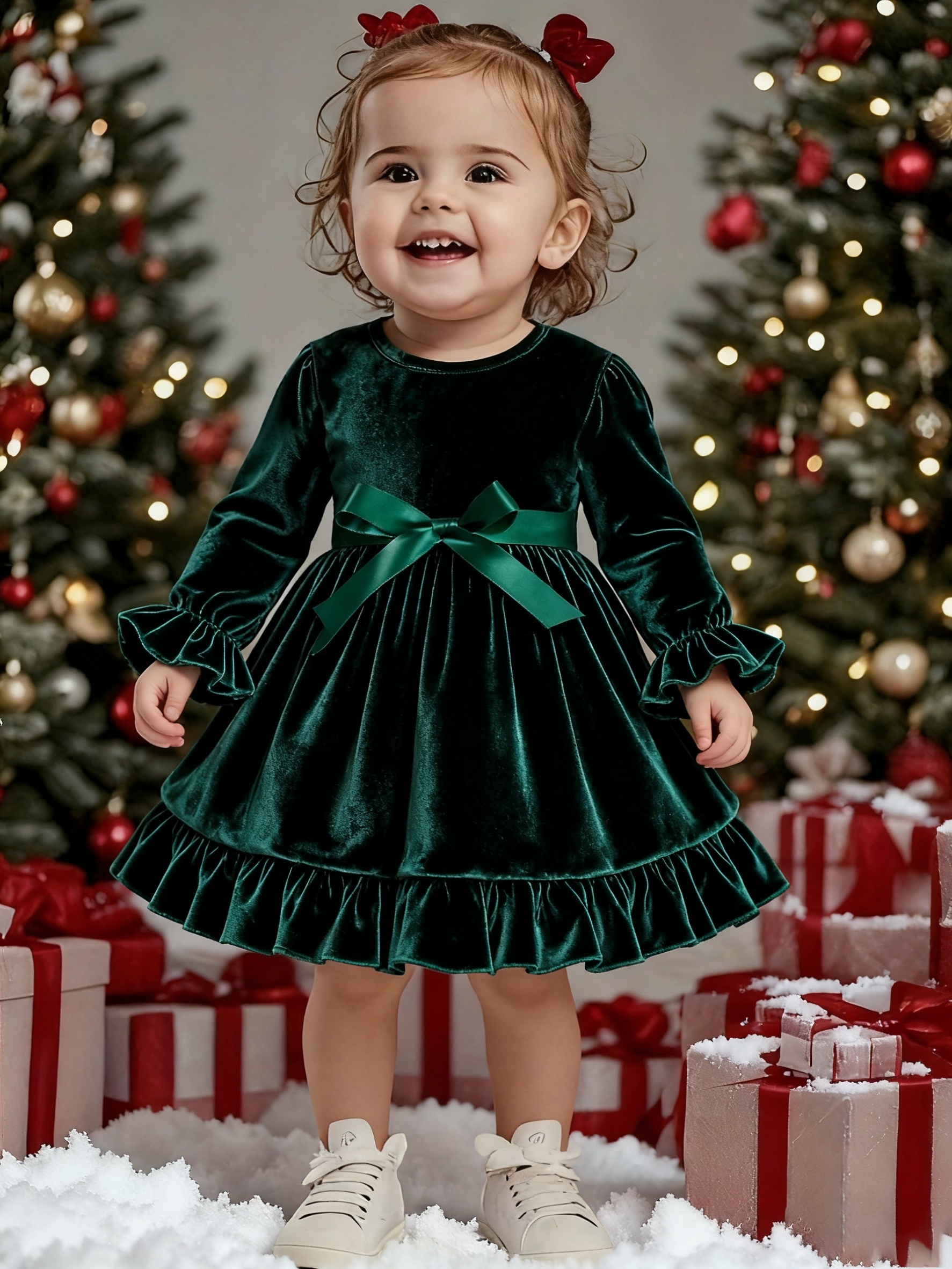 slim fit dress slacks Ollie Jay Pippa Dress in Crushed Green Velvet – Maison Baby & Kids