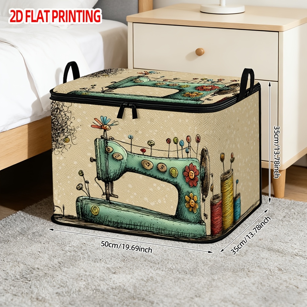 1 pack sewing machine pattern storage basket durable polyester rectangular organizer box with   sewing   suitable for wardrobes under beds and shelving units
