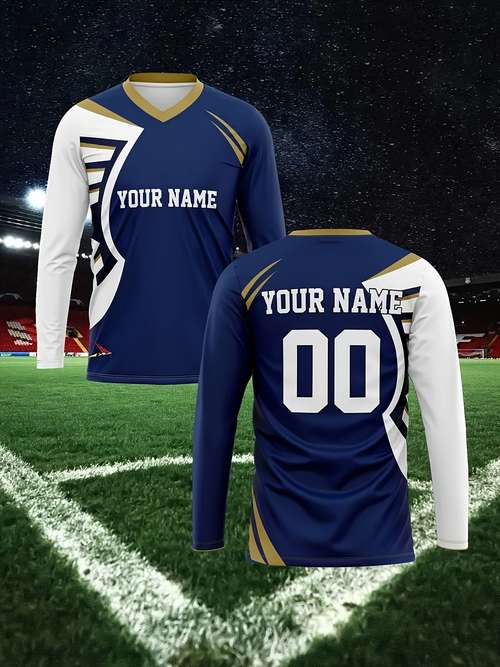Maillot De Football Court Personnalisable Pour Femme - Maille Polyester, Coupe Courte, Nom Et Numéro