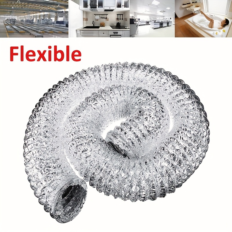 

1pc Flexivent Aluminum Flexible Vent Pipe, 4-inch Diameter Hose For Air Ventilation And Exhaust, 59.06 Inches Length