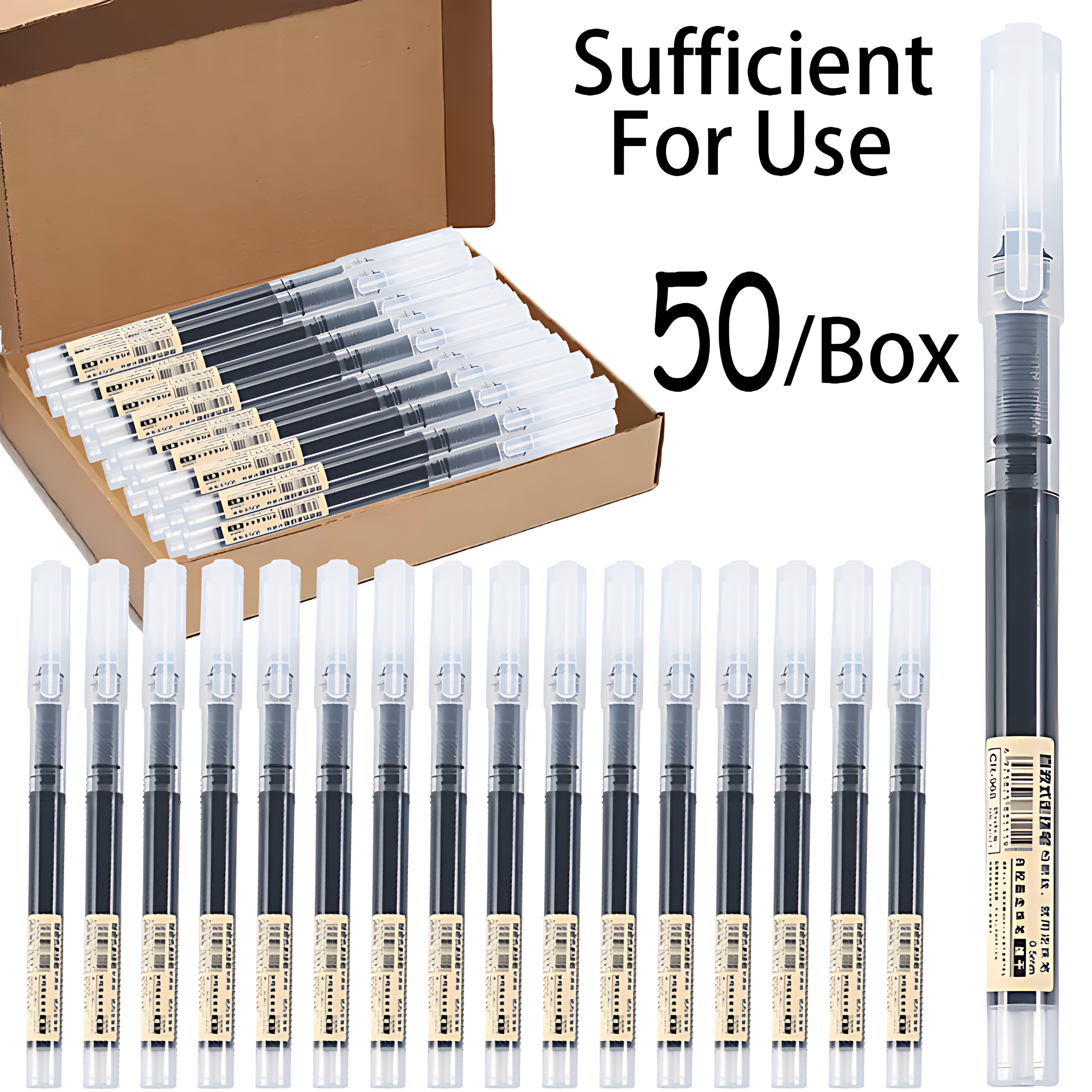 TEMU 50/box Pens, Pens Black Ink, Black Pens, Pen, Black Pen, Gel Pen, Black Gel Pens, Ink Pens, Handwriting Pens, Gel Pens, Japanese Pens, Writing