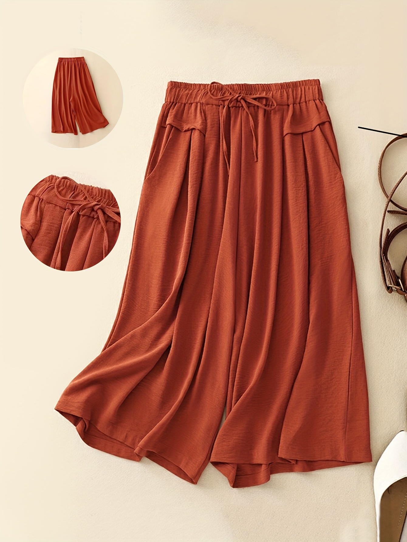 capri pantaloni donna vita e larga estivi Temu Italy