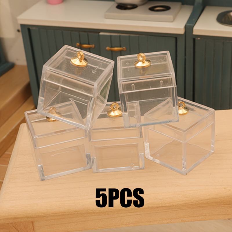 Image of Dollhouse Transparent Display Case Jewelry Candy Miniature Food Play Scene Toy House Decoration