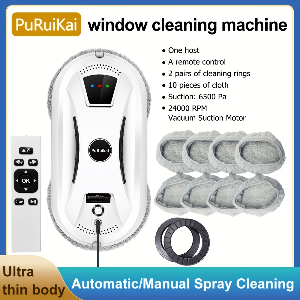 Puruikai 02 Almacén Local Robot de Limpieza de Ventanas Inteligente Control Remoto Eléc...