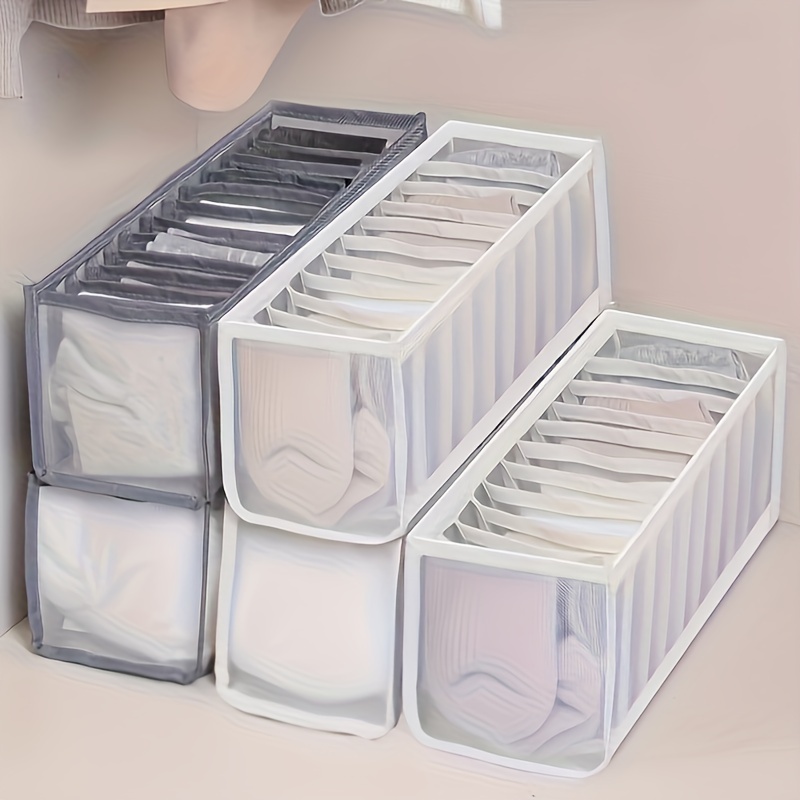

1pc Underwear Drawer Storage Box With Grids, Folding Socks Storage Divider Basket For Ties, Belts, Household Space Saving Organizer Of Wardrobe, Closet, Bedroom, Home, Dorm