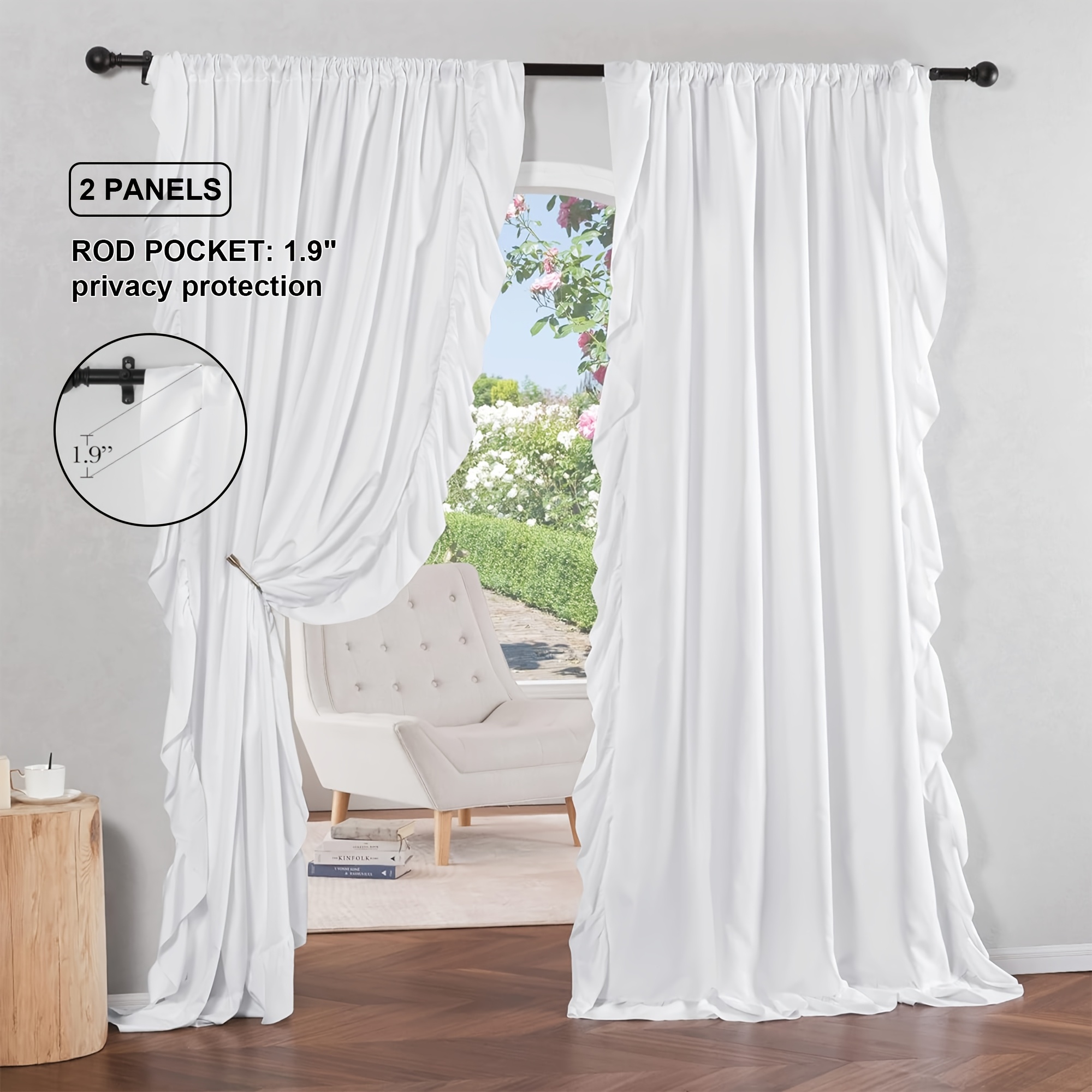 shabby chic curtains for bedroom sold on Temu United States