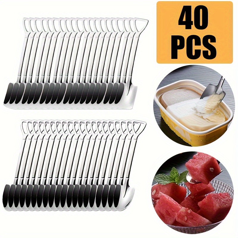 

40/20pcs Dessert Mini Spatula Spoon Set, 4 Pointed Spoons And, 4 Spatula, Cake Spoon, Dessert Spoon, Suitable For Family Gatherings, Restaurants And Cafes