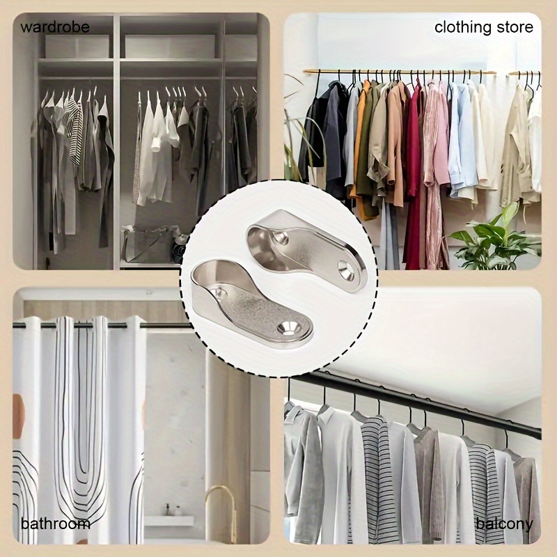 Closet Organization Hooks For Closet Wall Clothes Rod Brackets