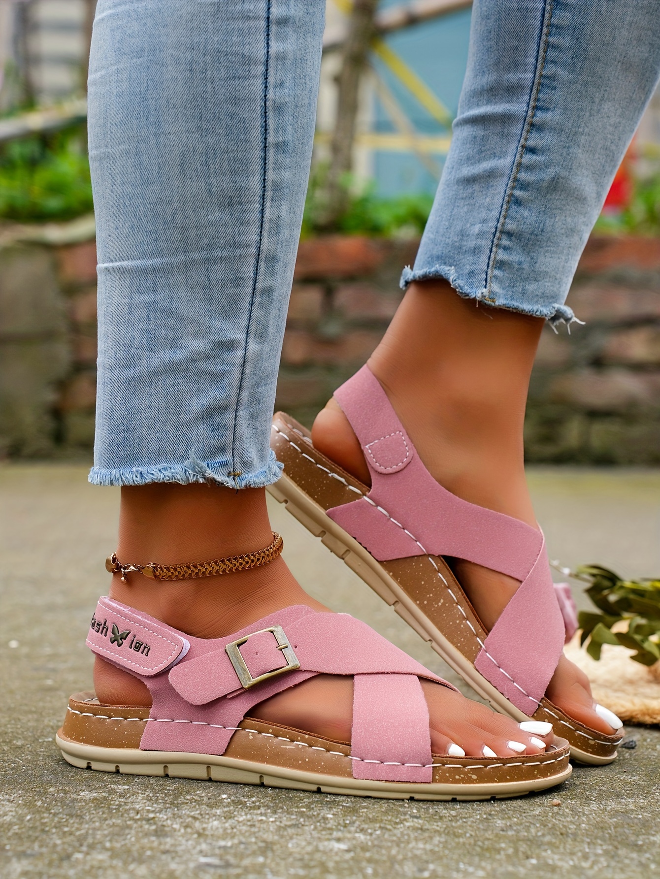 2023 new cross band flat sandals for   for summer exposing toes fairy like roman shoes for students details 15