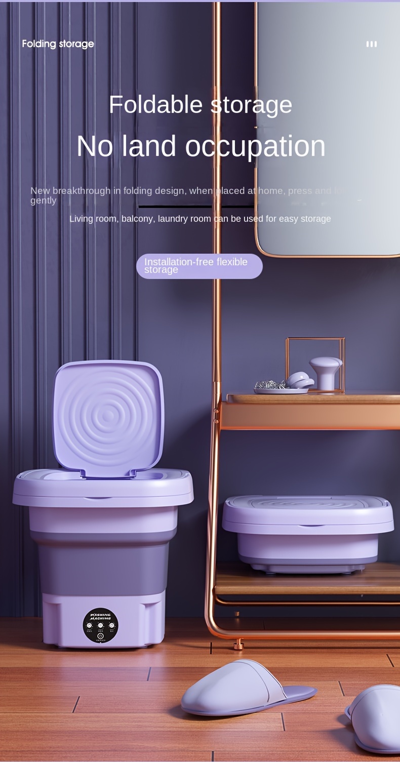 portable foldable mini washing machine 8l high capacity with 3 deep cleaning half automatic washt dry for rv travel camping details 10