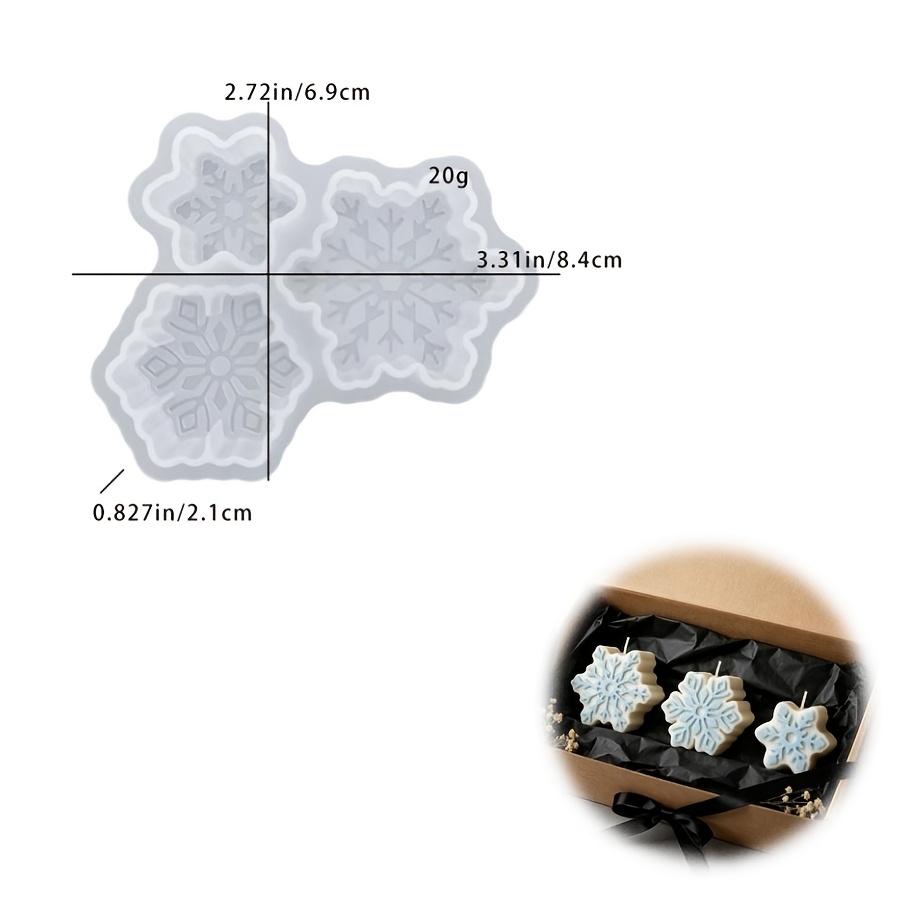 TEMU Diy Clay Mold - Winter Christmas Snowflake 3d Silicone Mold Relief Pattern Block Snowflake Shape Mold Aromatherapy Candle Gypsum Fragrance Stone