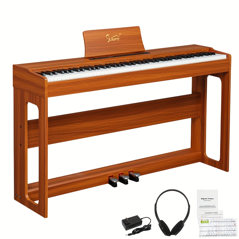 Glarry 88-Key Heavy Action Weighted Piano Keyboard - Portable Grand Piano with Triple Pedals, /MIDI, Recording & Playback, Portable Design