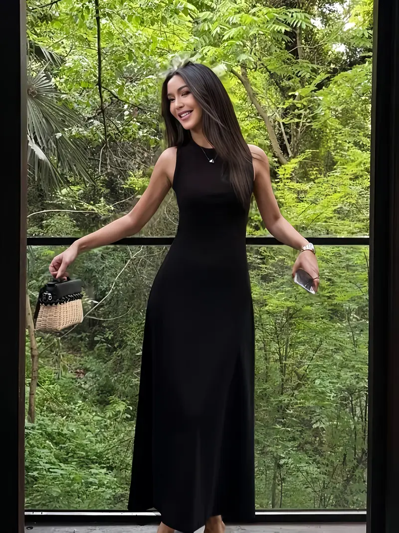 womens black round neck vest dress womens summer design - Temu Oman womens black round neck vest dress womens summer design - Temu Oman