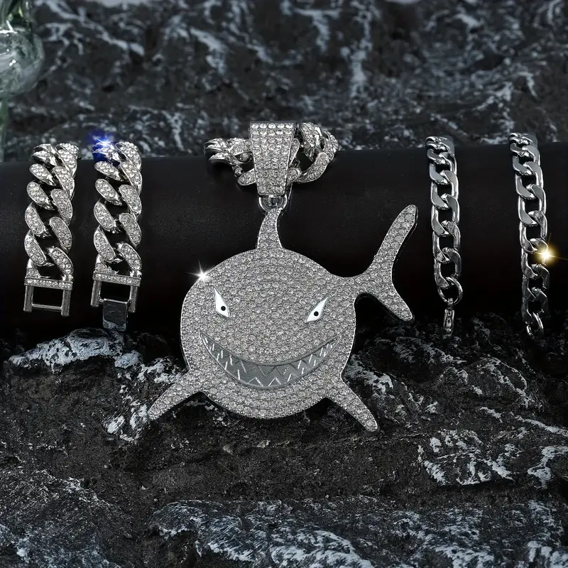 Bling 6ix9ine Ice Chain Diamond Chain Ice Shark Chain 6ix9ine Iced