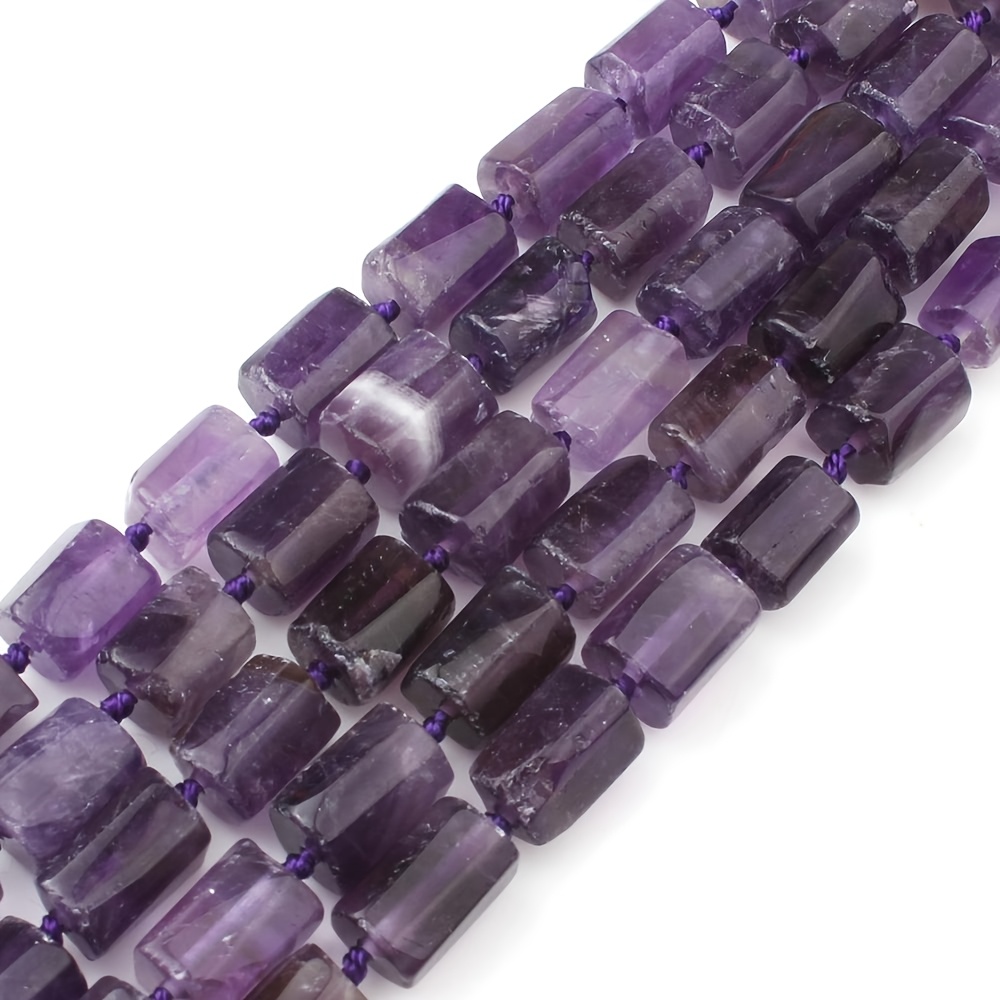 

Amethyst Beads, 8x11mm - Natural Stone Cylinder Loose Beads For Making, Ideal For Bracelets, Necklaces & Earrings - . 28pcs, 15-inch Strand, Gemstone, Shapes