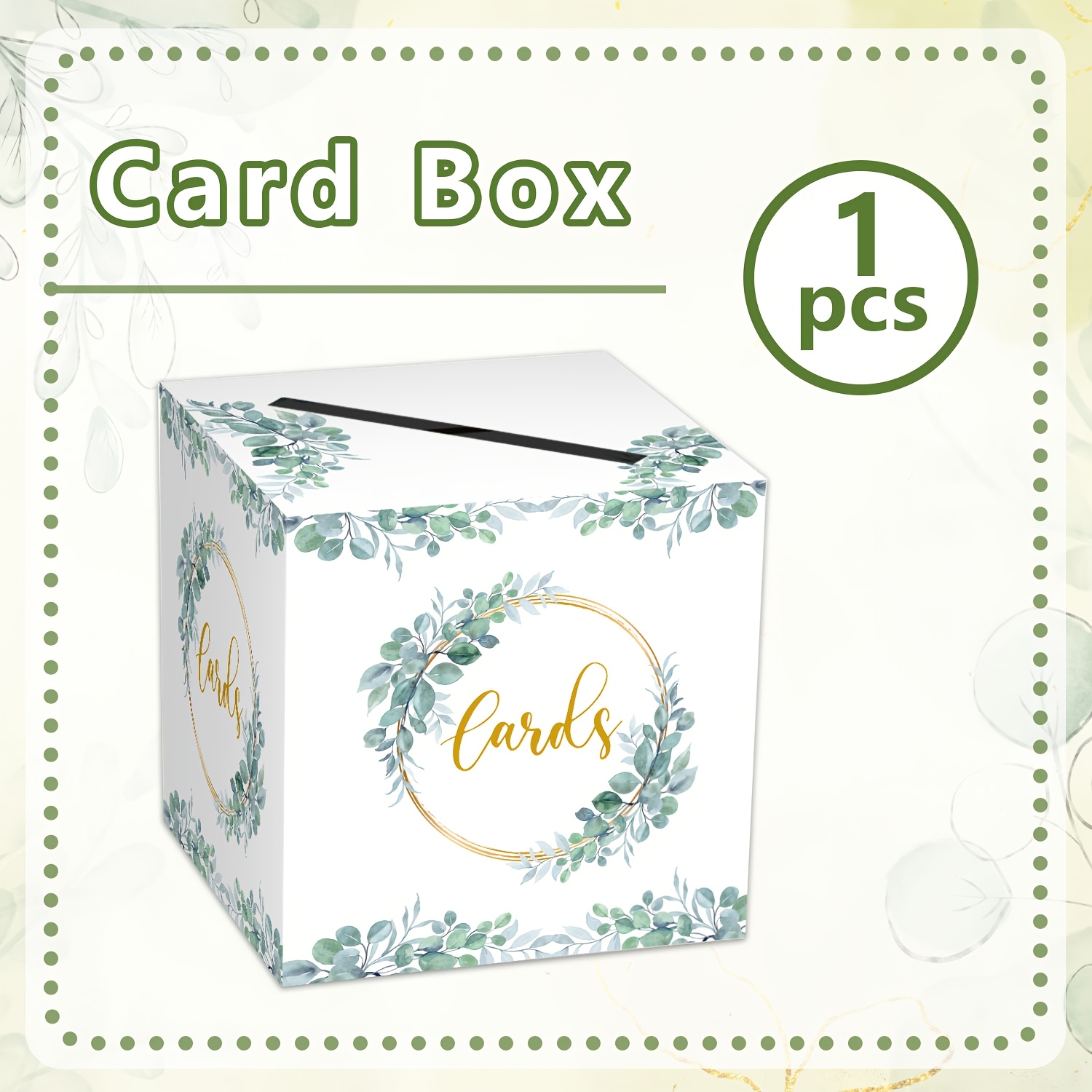 TEMU 1pc Elegant Floral Wedding Card Box, - And Golden, - Sturdy And Durable For Weddings, Birthdays, Anniversaries, Party Decor - Decorative
