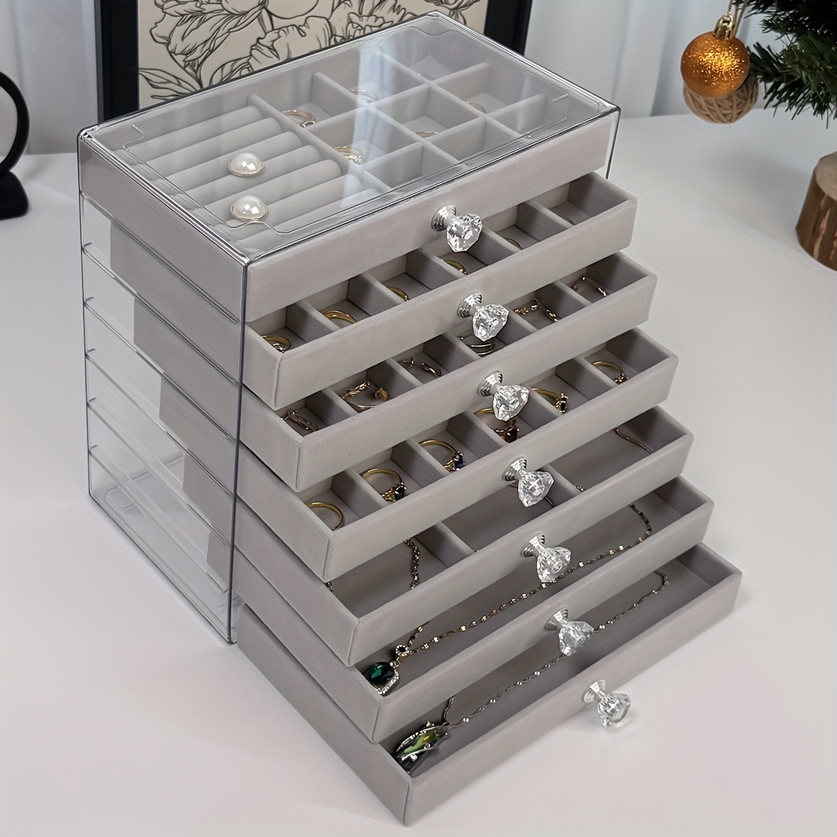 Image of Storage Box, Storage Supplies, Jewelry Box Jewelry Box, Desktop Storage Box, Large Capacity Jewelry Box, Jewelry Boxes