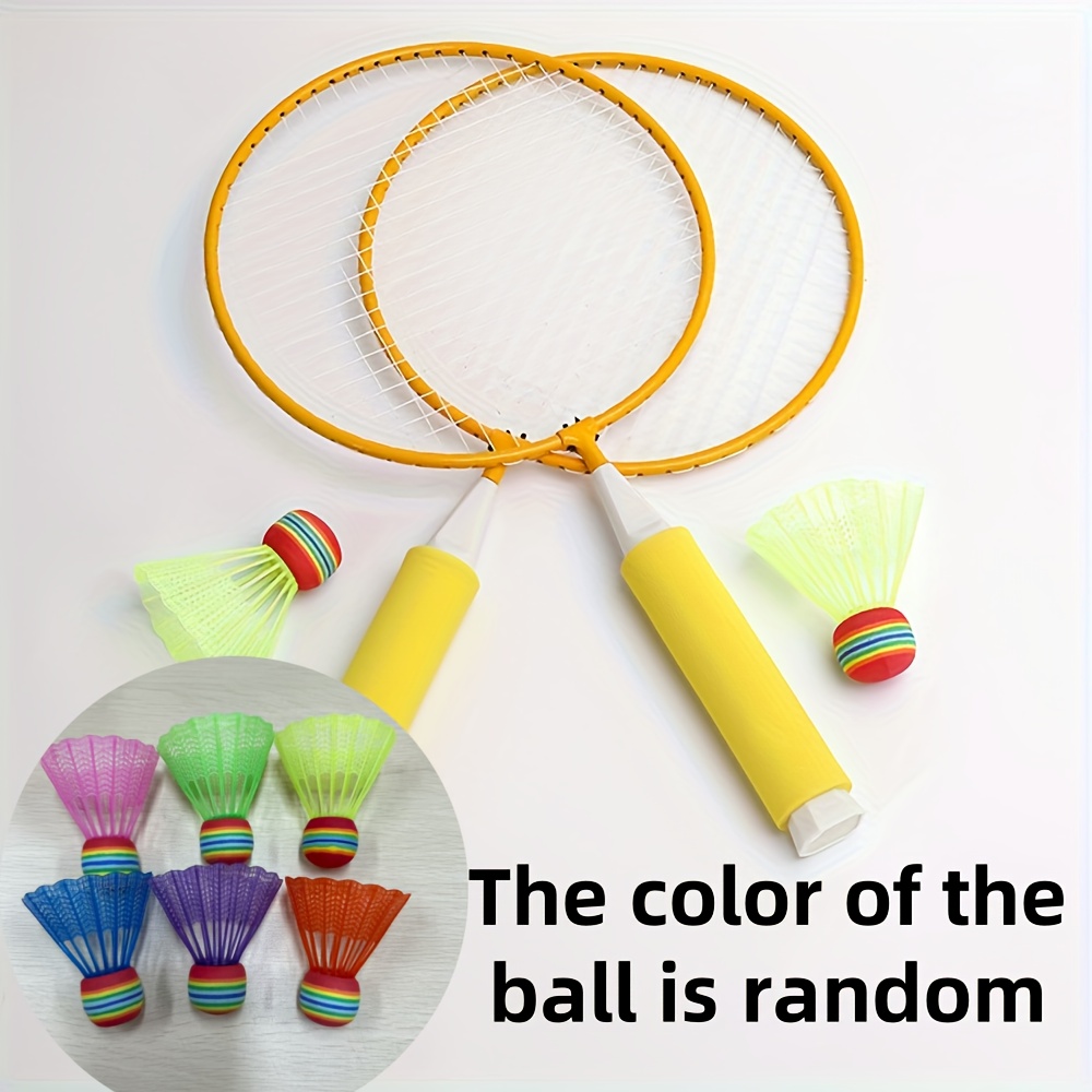 Image of 4pcs Set Badminton Rackets Pair And 2 Shuttlecocks Random Colors Indoor Outdoor Sports Toy