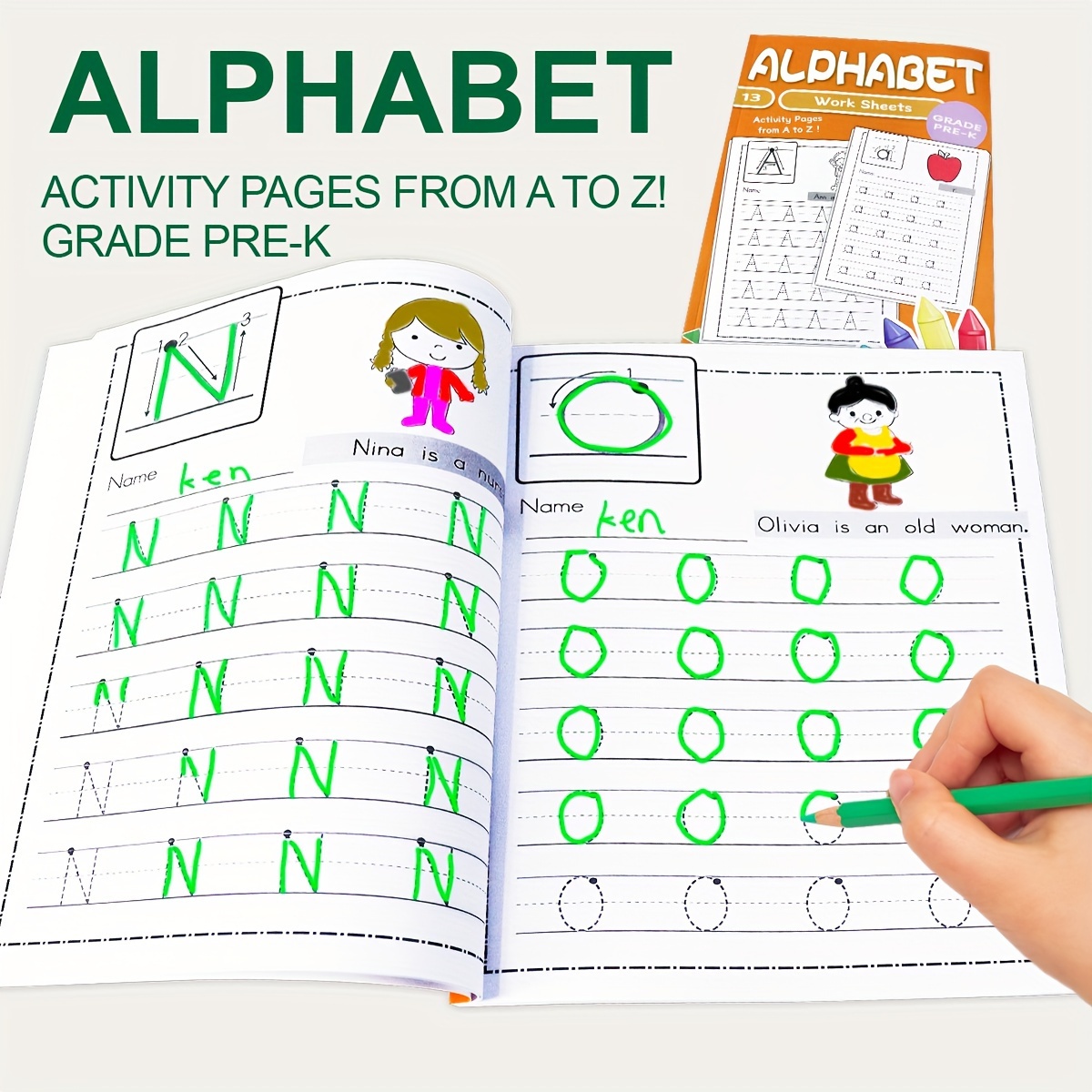 

1pc A-z Alphabet Abc Letters Practice Paper Learning English Exercise Book, Writing Exercise Book