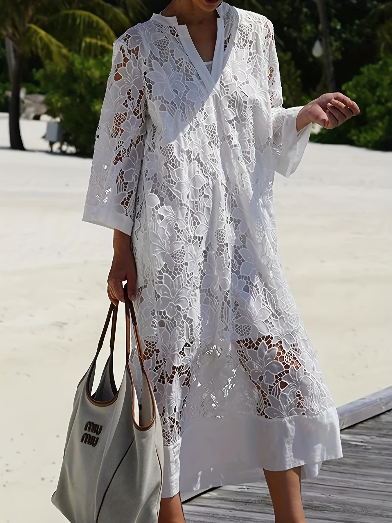 robe maxi à col en dentelle collection Temu Luxembourg