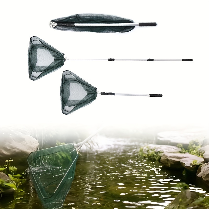 

Foldable Fishing Net With 150cm/59.05in And 190cm/74.80in Telescopic Handles - Perfect For Catching Fish In Ponds And Aquariums