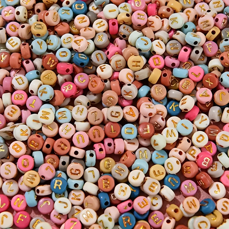 E-shop 500 Stück Sortierte 7mm Alphabet Acrylperlen, DIY Schmuckherstellung Zubehör Materialien