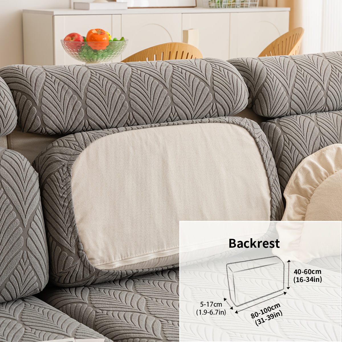 TEMU 1 Housse de canapé en velours, motif de feuilles, lavable en machine, utilisation toutes . Housse de canapé universelle élastique, pour la