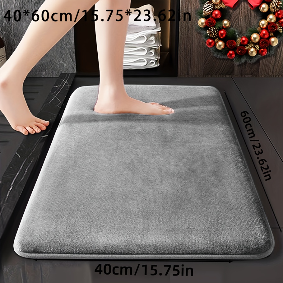 non slip bath mat compatible for bathrooms thickened quick dry memory foam shower rug soft machine washable floor carpet suitable bedroom laundry room indoor outdoor entrance mat with non slip backing christmas decor