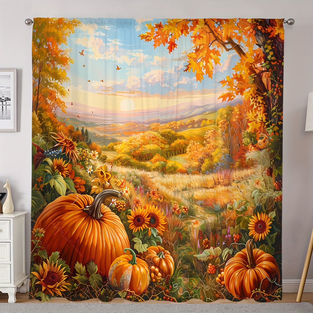 

2pcs Curtain Set - , & , Rod Polyester Drapes For , , & - , -
