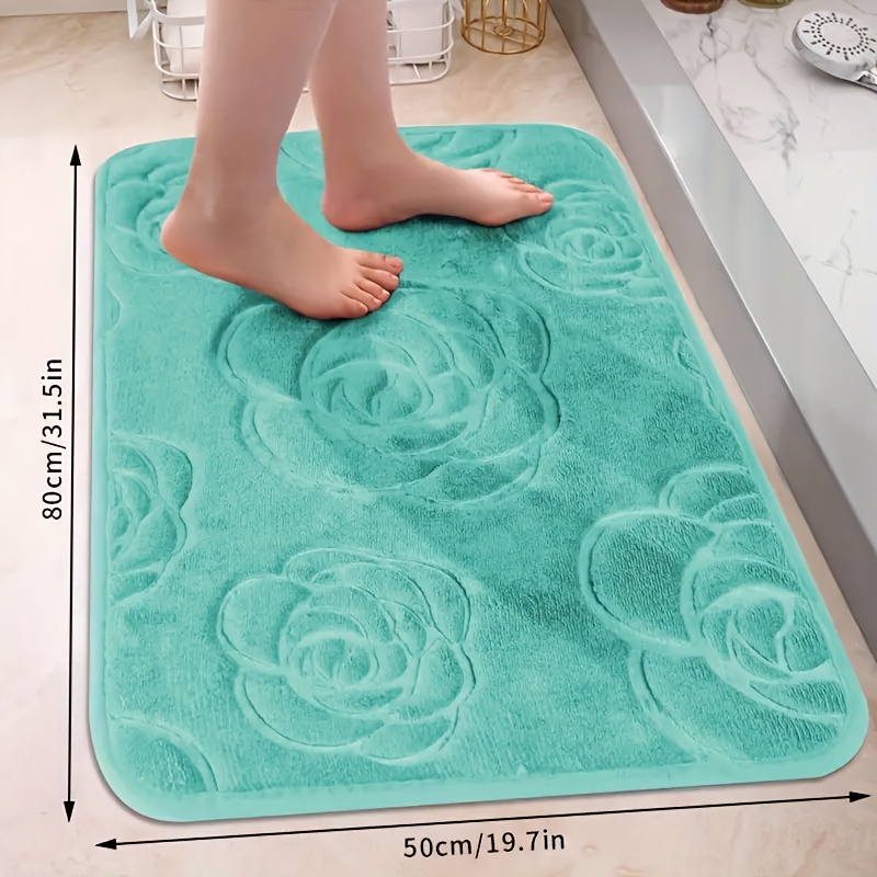 E-shop schnelltrocknende Rosen-Gedächtnisschaum-Badematte – Waschbarer Badezimmerteppich mit geometrischem Design, ideal für Duschen Badewannen,