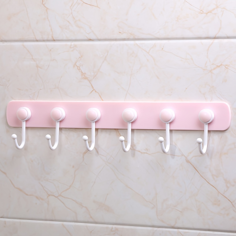 Image of Adhesive Wall Hook With 6 Rotating Hooks, Gray Wall Shelf Hook, Perfect For Hanging Hats And Coats, Ideal For Kitchen Utensils And Towels In Kitchens And Bedrooms, 1pc