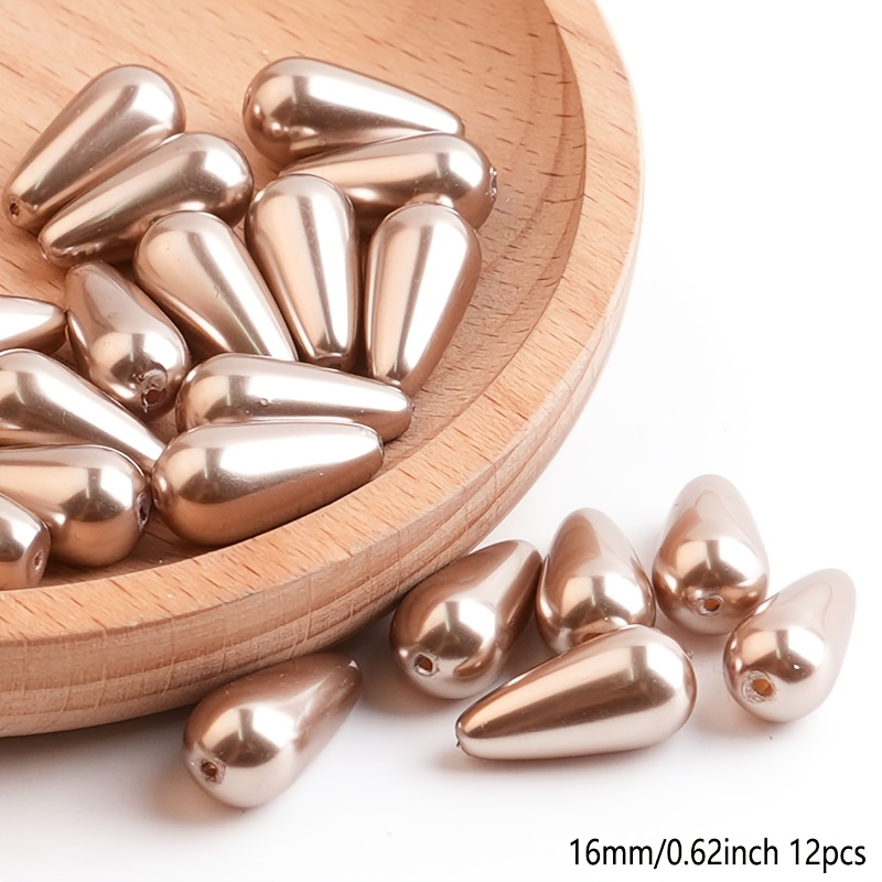 TEMU 12pcs (12pcs) 16*8mm Beads - Melon Seed/cut-eye Round Suitable For Diy Making, Bracelets, Necklaces, Pendants | High-quality Loose Beads For