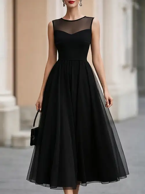 black dress with mesh overlay - United Kingdom black dress with mesh overlay - United Kingdom