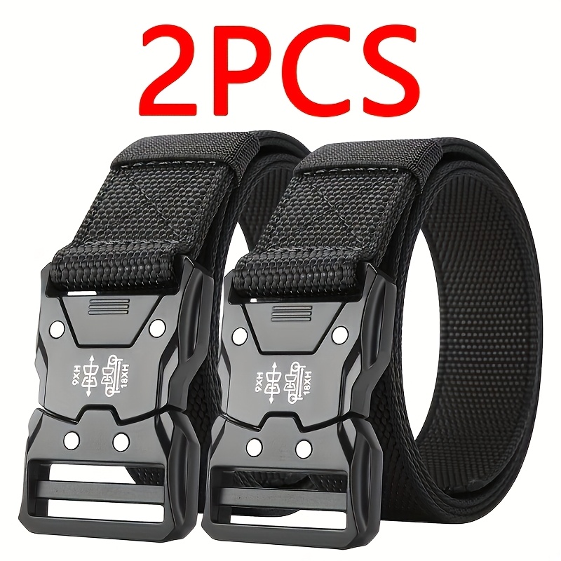 2pcs Options Men's Belt, Casual Versatile Outdoor Belt, 5-mixed Set , 123cm