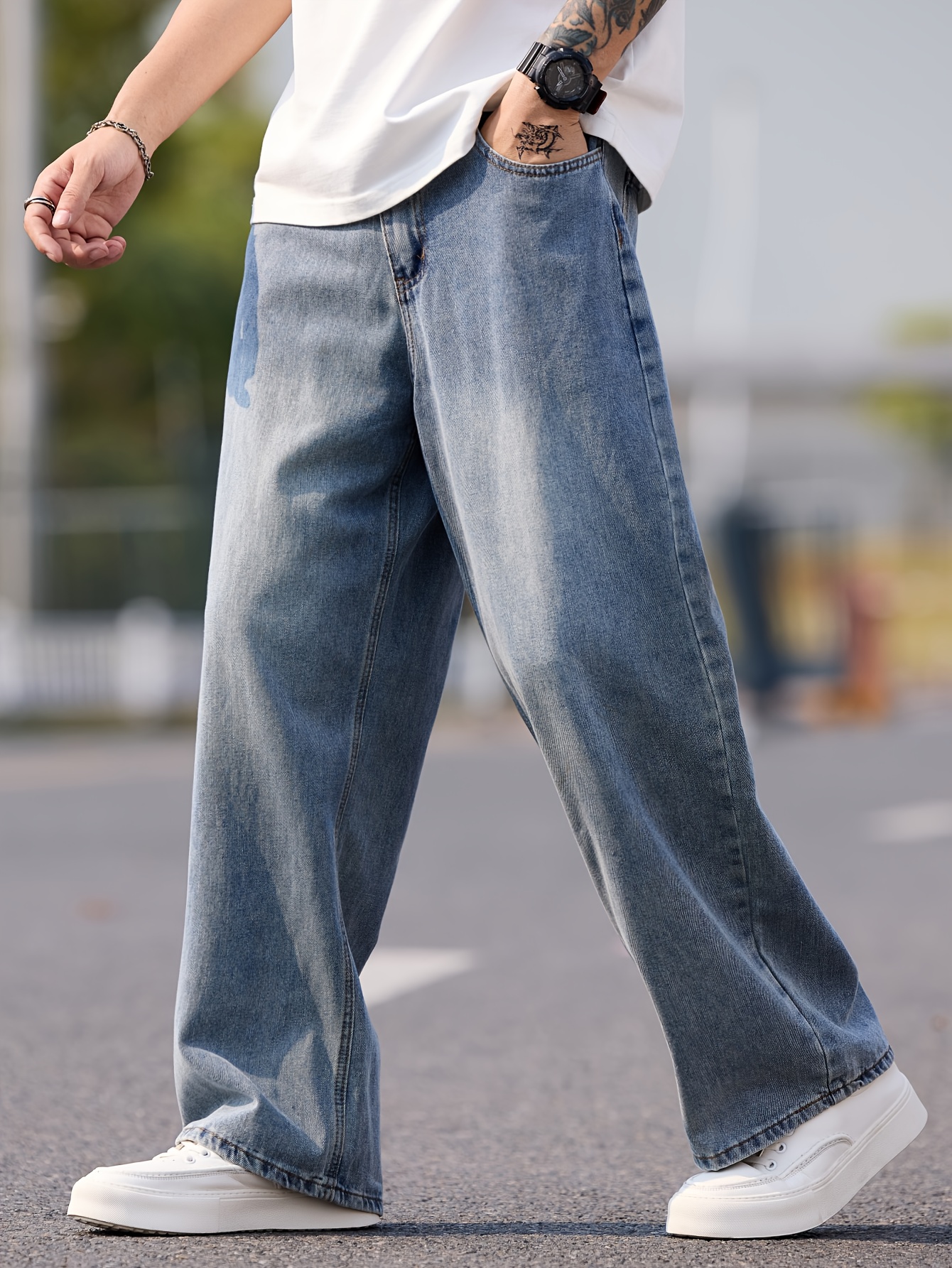 Oversize Outfit Hombre Pantalon Ancho Jogger Negro Oversize Hombre - Main Image