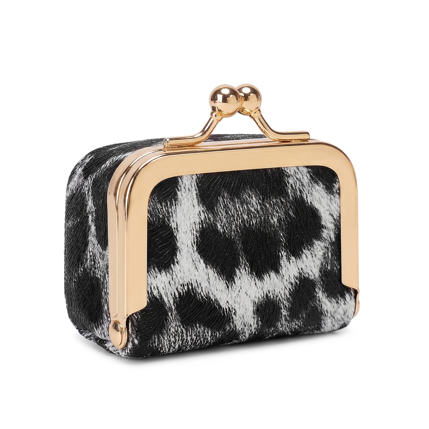 Women's Leopard Print Mini Vintage Style Portable Jewelry Box, Coin Purse with Clasp, Mini Travel Ring Box, Travel Jewelry Case, Women's Cosmetic Organizer, Suitable for Storing Earrings, Rings, Necklaces, and Bracelets.