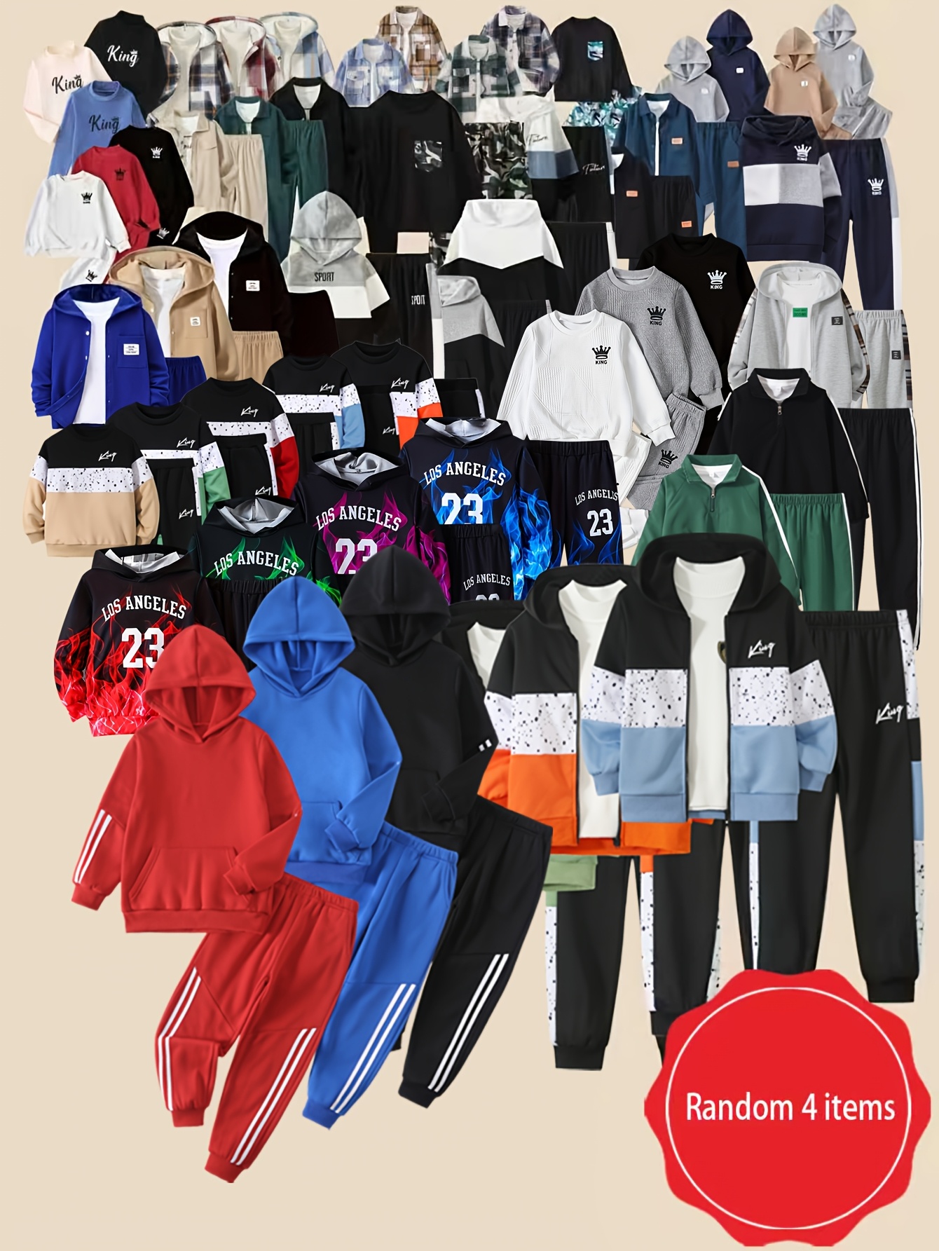 random 4pcs boys spring and autumn long sleeve and long pants set versatile popular clothing for boys aged 3   holiday gift color     do not order   mind for outdoor