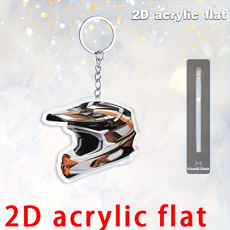 TEMU 2d Flat 1pc Classic Motorcycle 2d Flat Acrylic Keychain, Retro Enthusiast 2d Flat Pendant, Suitable For Bag And Car Key 2d Flat Decoration, 2d