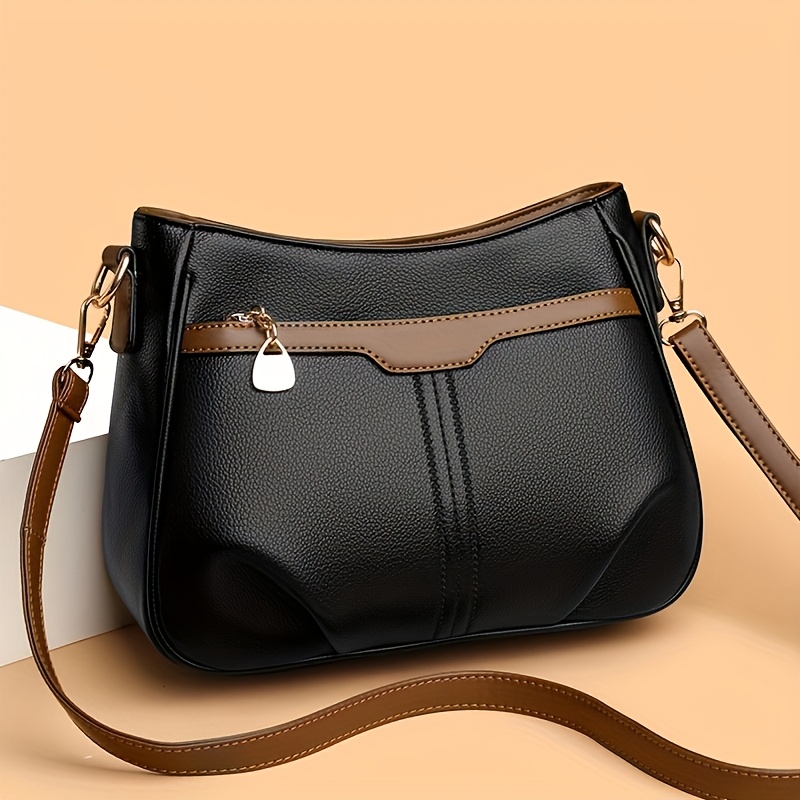 Classic Versatile Women's Crossbody Shoulder Bag: Delicate Material, Chic Zipper Charm, Ergonomic Shoulder Strap, Suitable For Commuting And Casual Wear