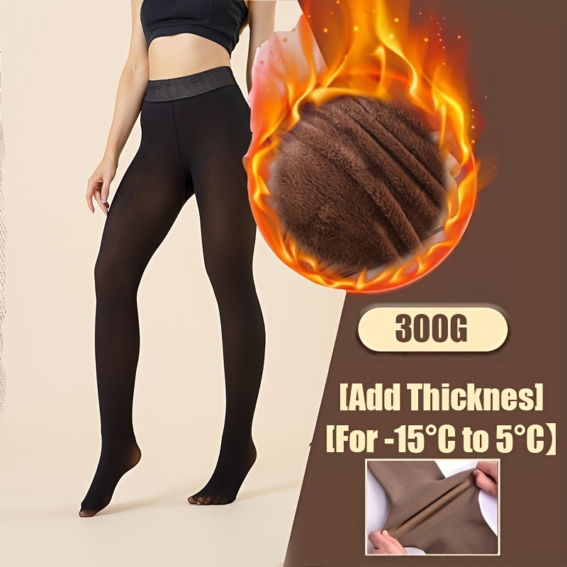 Women s Fleece lined Thermal Tights High waist Temu