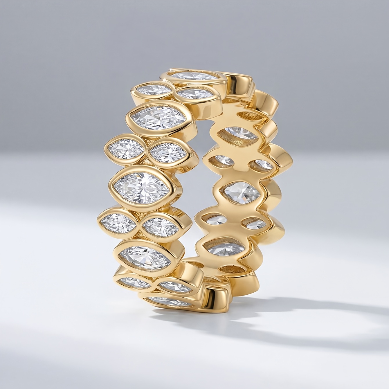 Eye-Shaped Stacked Evening Resort Ring, Perfect Holiday Gift