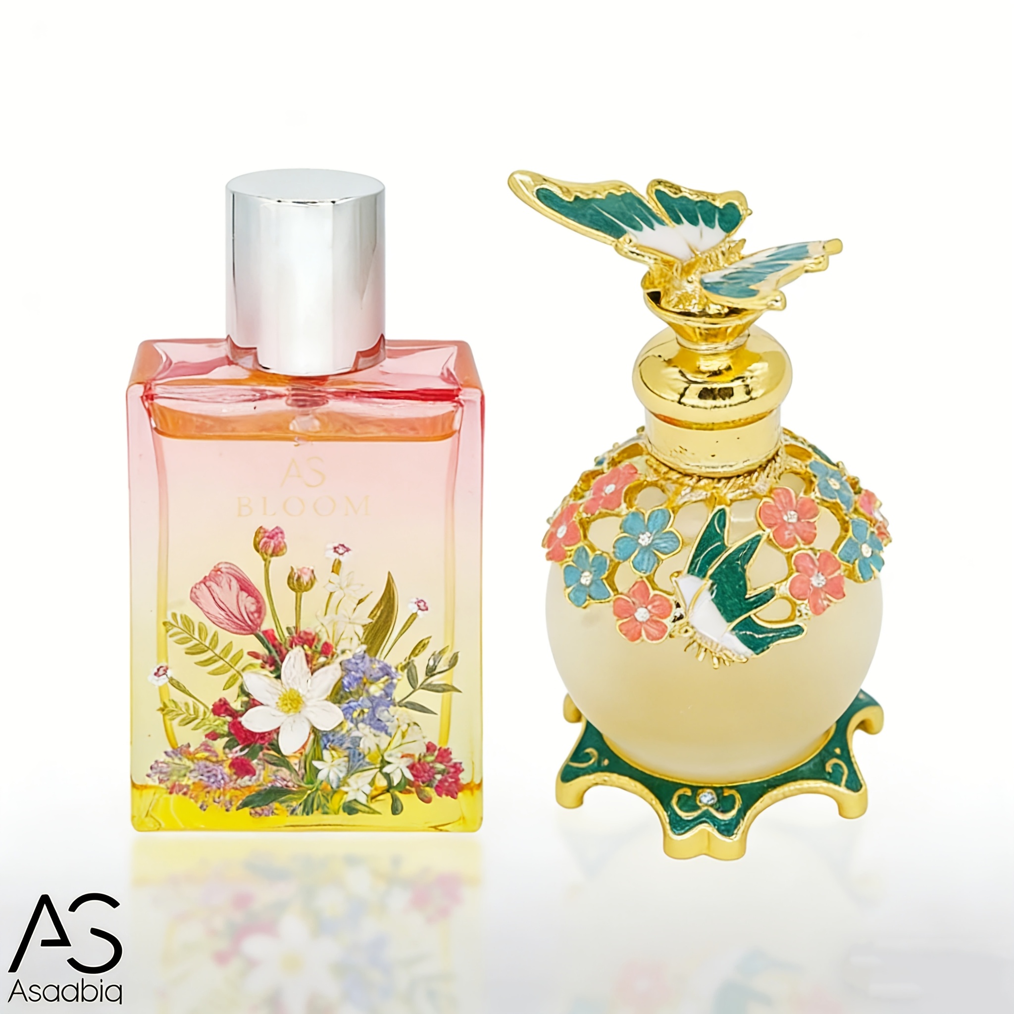 Set Of 2 As & Exotic Golden Cutout Fragrance Collection | Floral Scents, Creative , Perfect For Personal Or Gifting During Christmas, Valentine's Day, New Year, And Other Celebrations