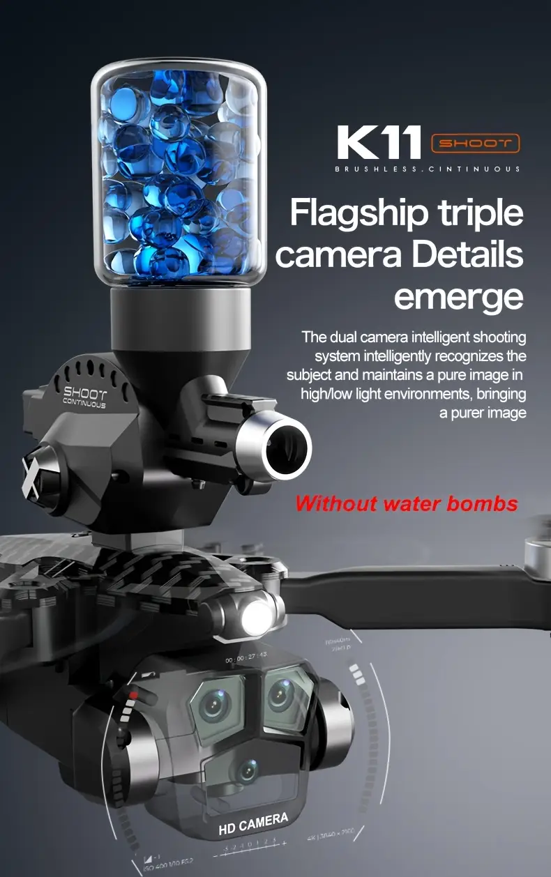 k11 gps with 8k camera long range foldable fpv for beginners 5g transmission brushless motor obstacle avoidance me 2 batteries carrying case perfect gift for men outdoor flying sleek black foldable details 2