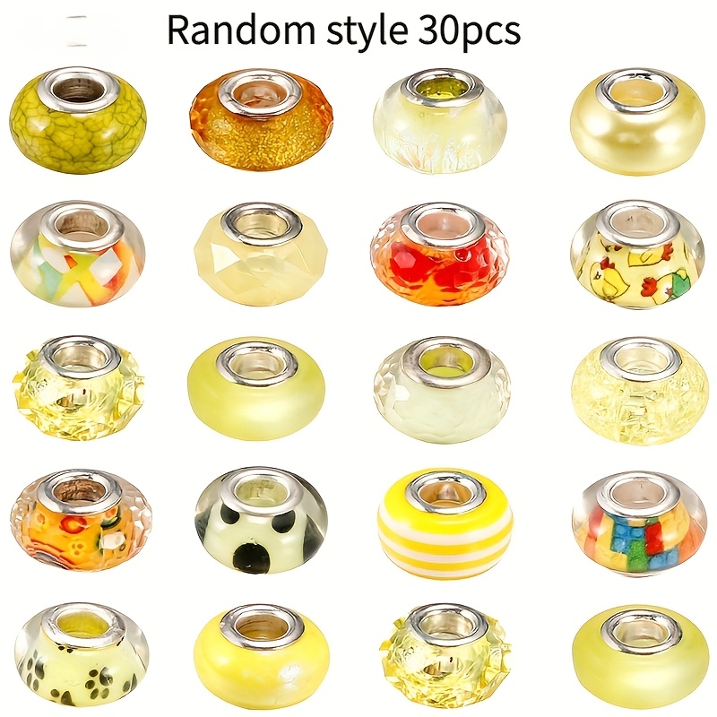 30pcs Large-hole European Beads for DIY Jewelry Making