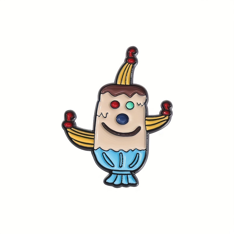 Qihoo Cartoon Clown Enamel Lapel Pin - Vibrant Mixed Colors, Durable Alloy - Whimsical Metal Badge For Backpacks, Coats, Caps - Gift For