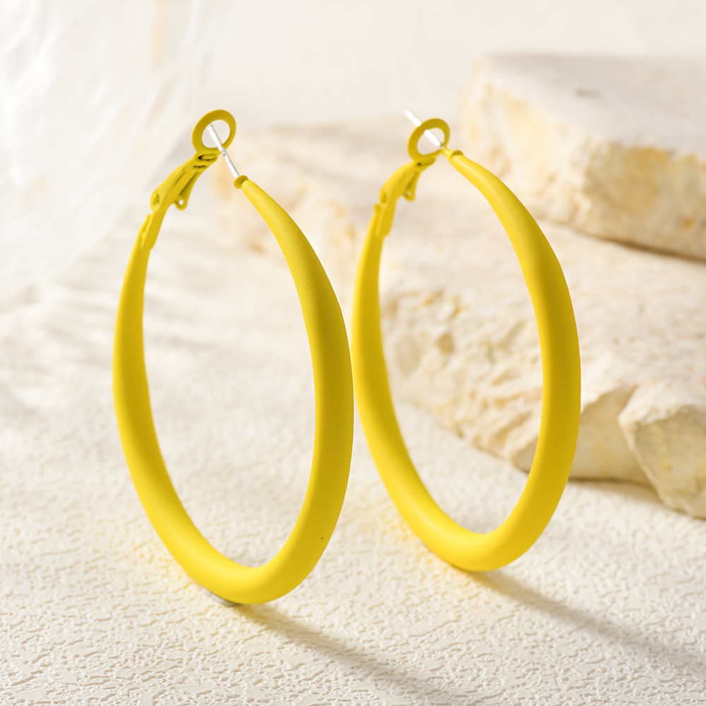 TEMU Aretes Grandes de Aro Estilo Europeo y Americano, Únicos y Modernos para Mujer, Ideales para Uso Diario