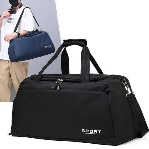 sporty casual travel bag with independent shoe compartment adjustable shoulder strap built in pockets for gym swimming yoga basketball large capacity weekend bag bag secure zipper closure