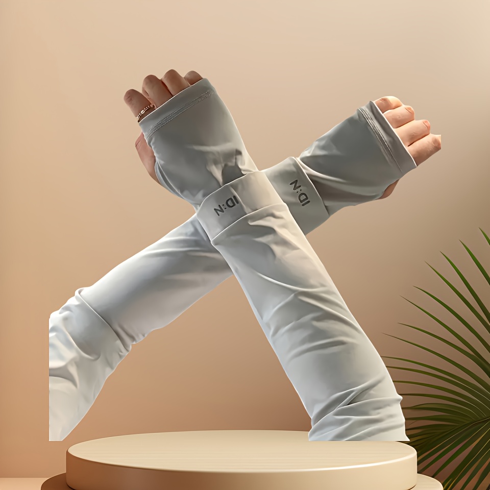 1 Par/3 Pares de Mangas Ajustadas Deportivas de Verano para Exteriores con Reposabrazos, Ropa de Manga Suave, Cómoda y Transpirable - Imagen 5