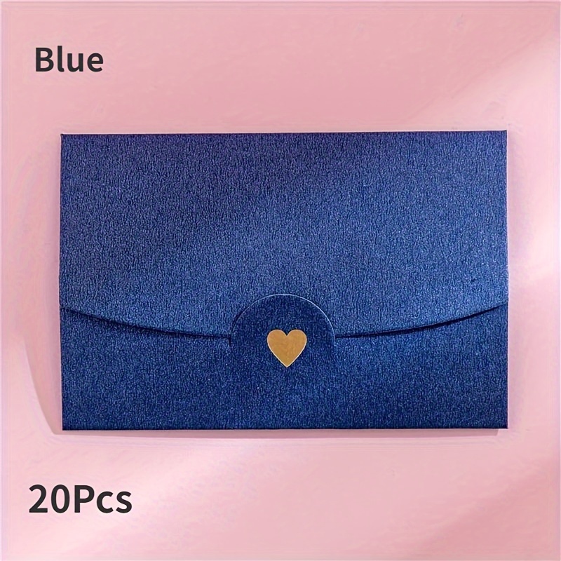 TEMU 20pcs/lot 10.5cm X 7cm Small Greeting Card Name Card Envelope Hot Stamping Love Pearlescent Paper Mini Envelopes