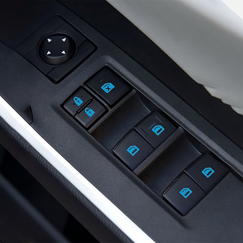 1pc Luminous Car Switch Decal Sticker, Self-Adhesive Plastic Interior Function Markers, Available in Green/Blue/Orange, Universal Fit for Vehicle Controls